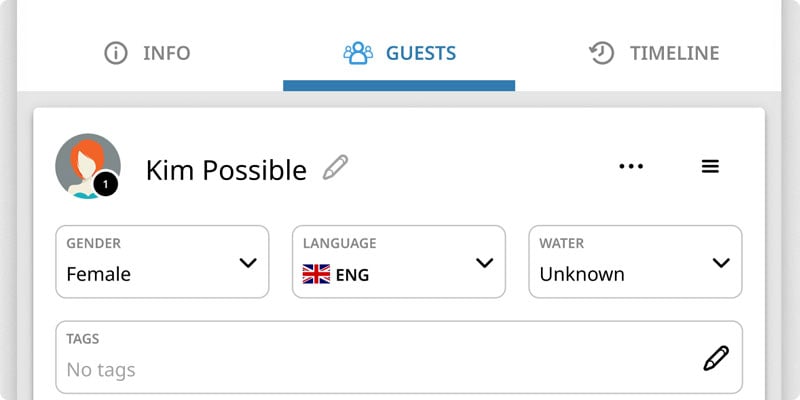 Guest profiles in the Annoncer Kitchen Management System